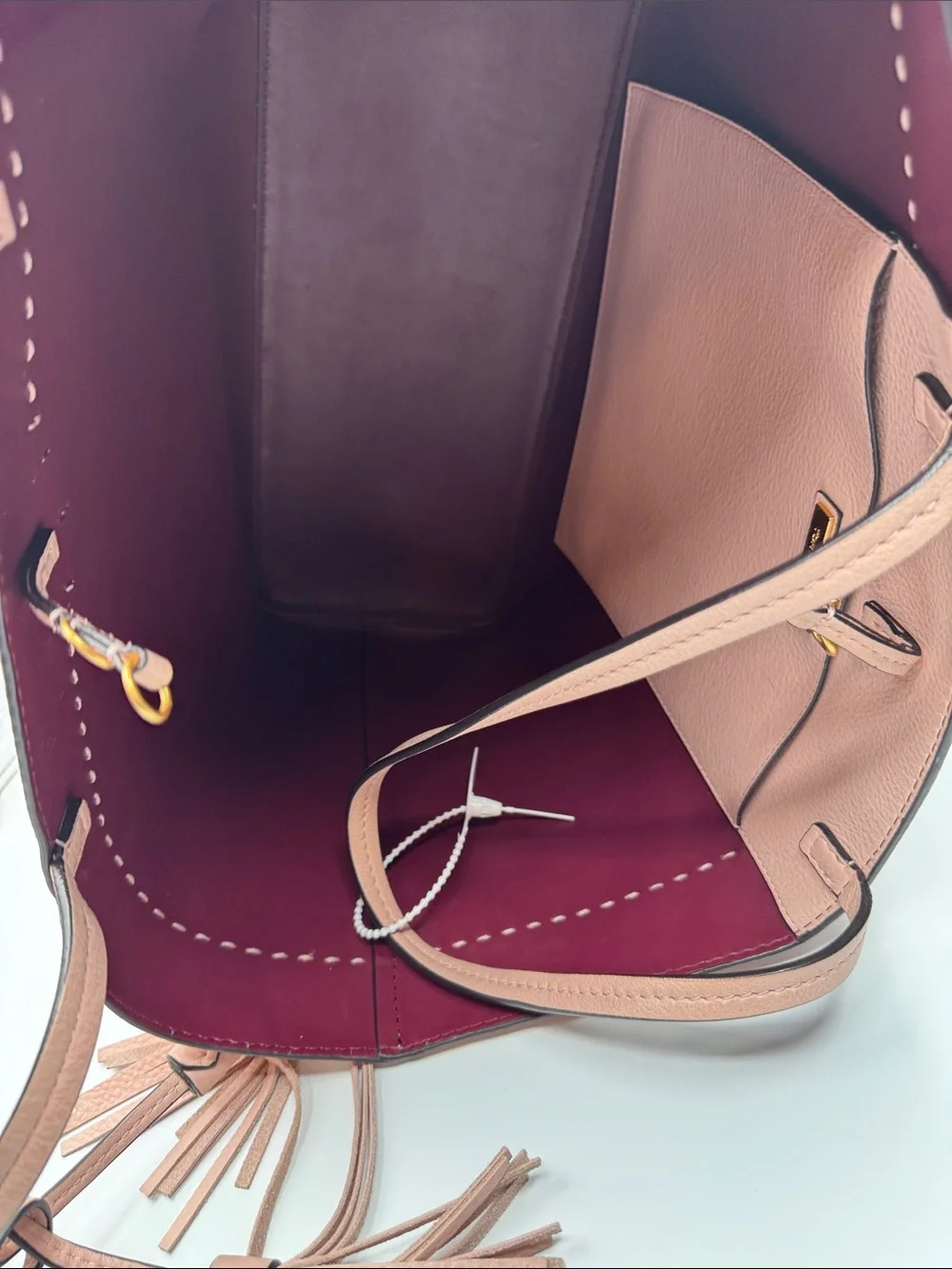Tory Burch McGraw Leather Tote Dusty Pink